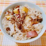 薩摩芋炊き込み甘辛牛肉混ぜご飯